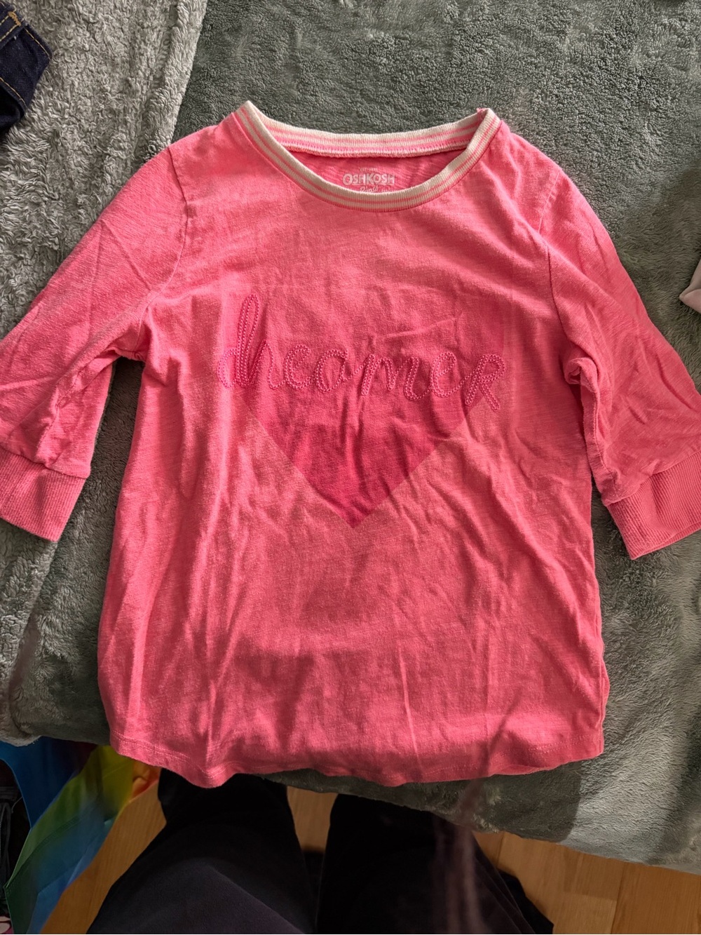OshKosh B'gosh Pink Heart Embroidered Long Sleeve Tee